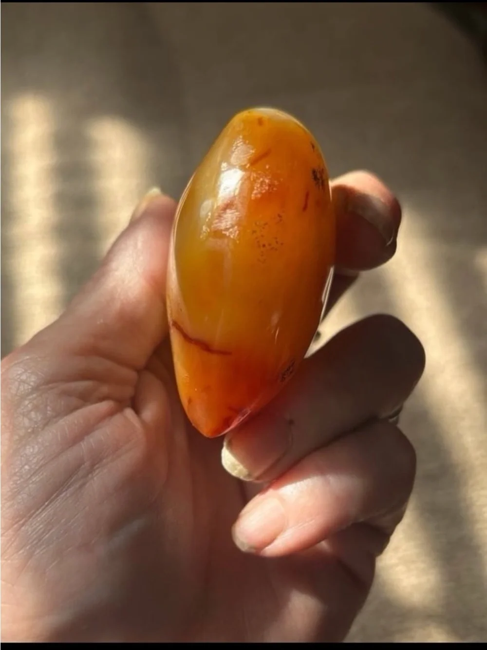 Polished Heart-Shaped Carnelian agate